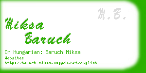 miksa baruch business card